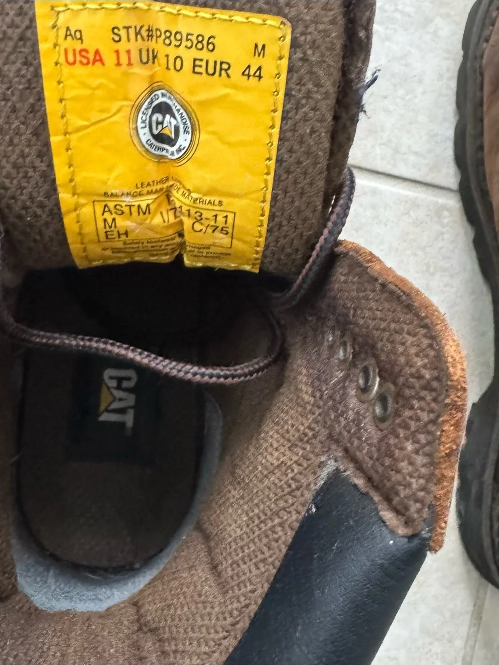 Caterpillar CAT Second Shift Mens Steel Toe Work Boots Brown Leather P89586 11 M